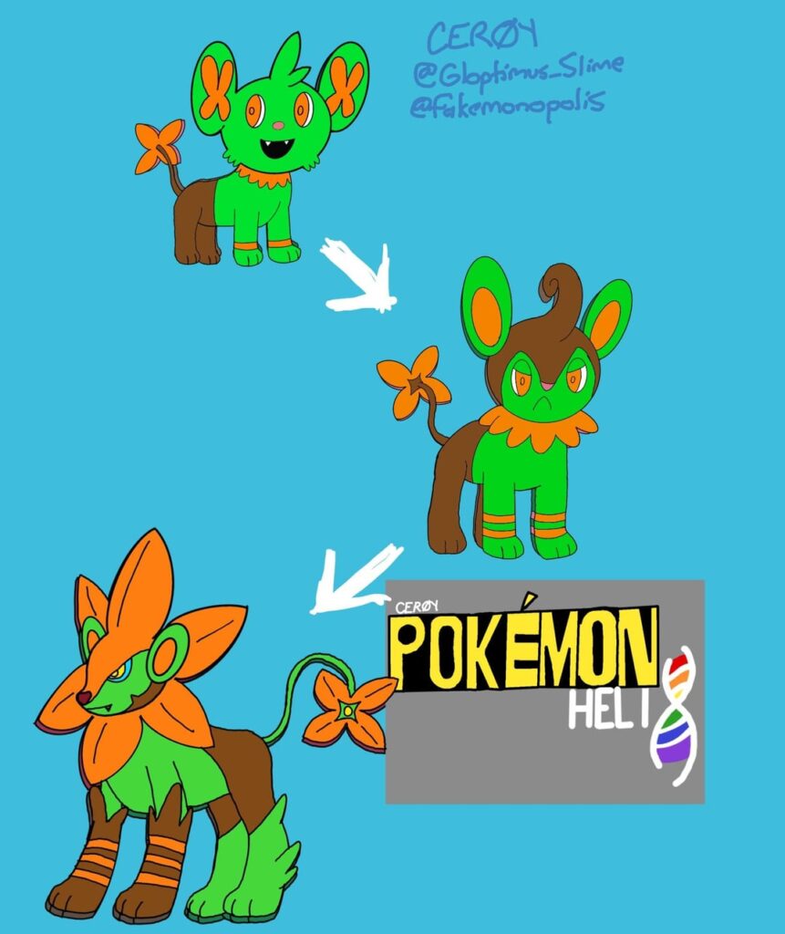 [OC] #019-021    Combinarian Shinx,Luxio,and Luxray. All pure grass types
