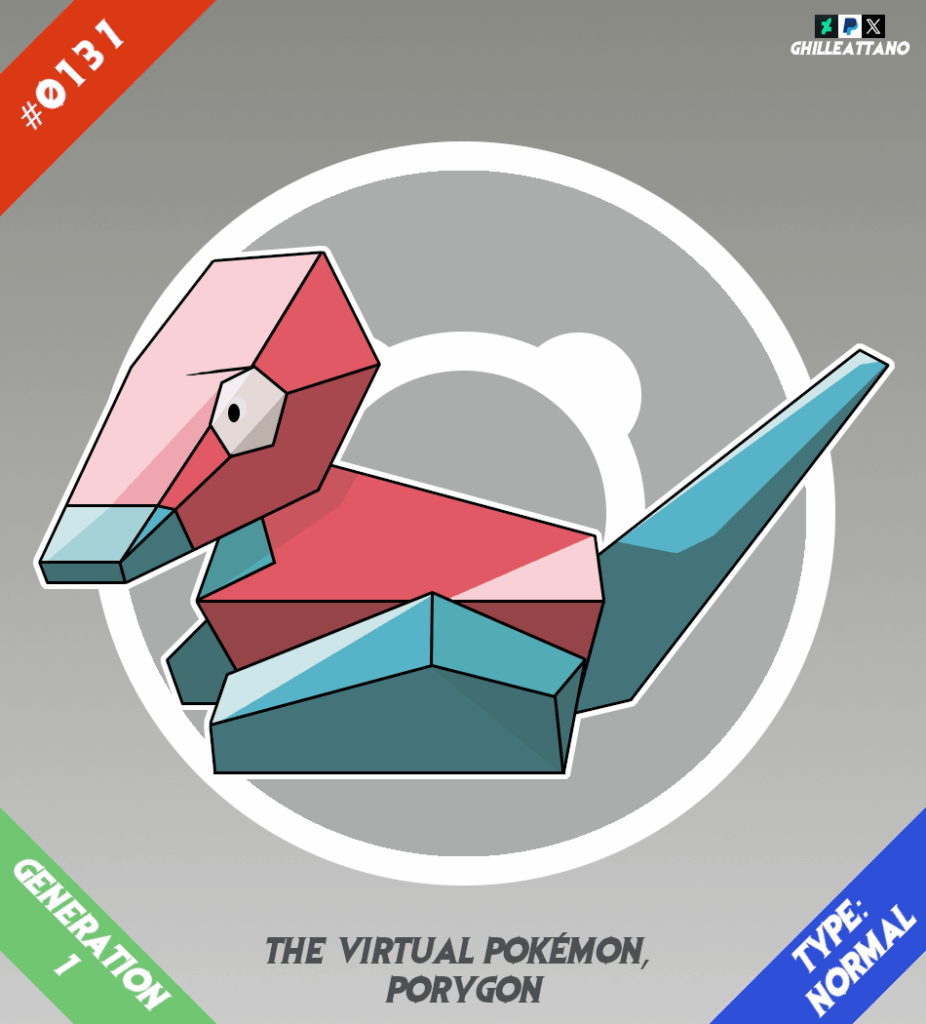 (OC) My Virtual Origami Crane Pokémon Artwork: Porygon!