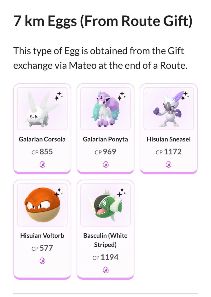 7km eggs from Mateo are unique (Source: Leekduck)