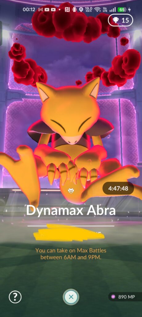Dynamax Abra is tier 1