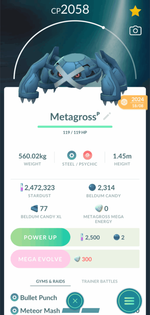 Mega Metagross energy has been enabled!