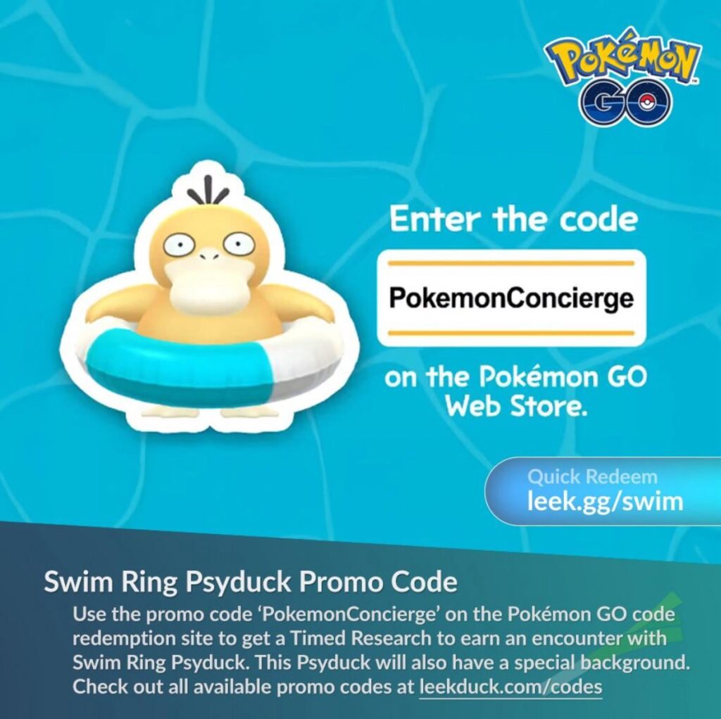 Use code “PokemonConcierge” to get a Patrick encounter