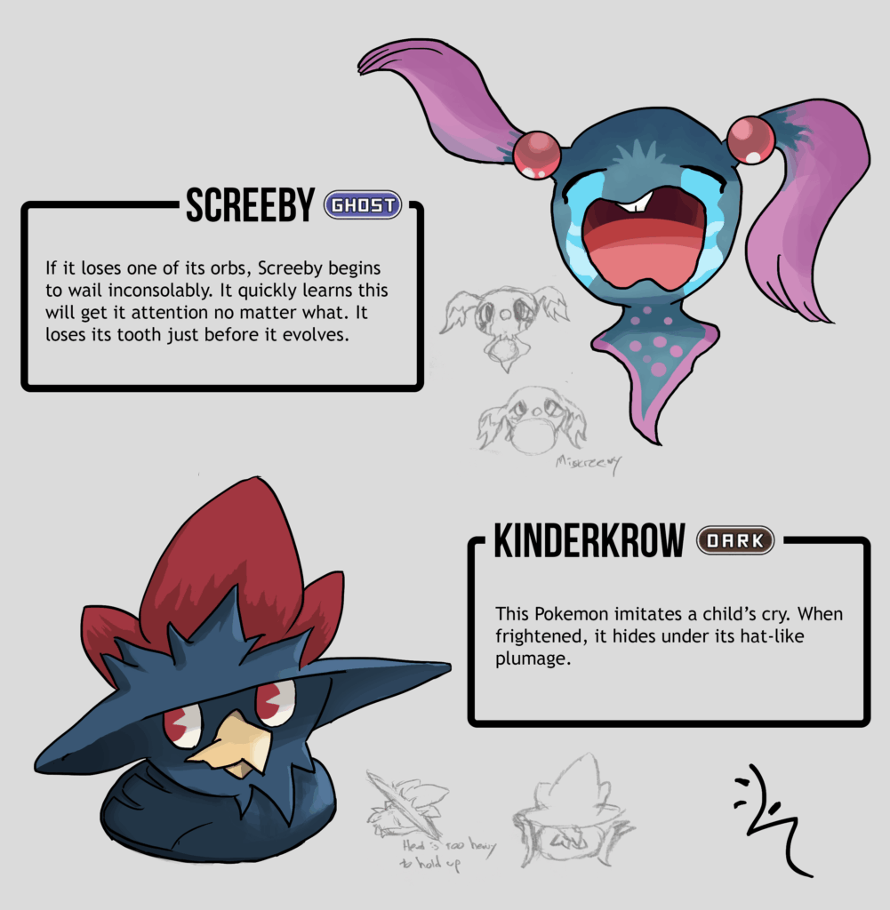 Two new babies - Screeby and Kinderkrow!