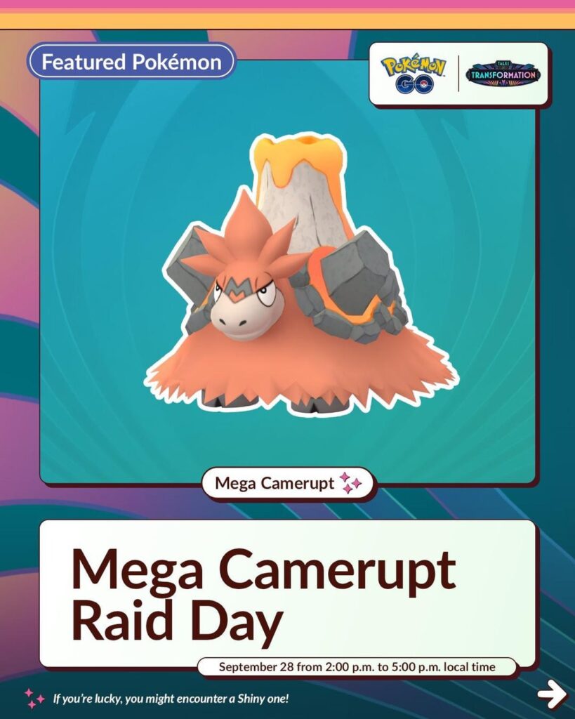 Mega Camerupt Raid Day Niantic Infographic
