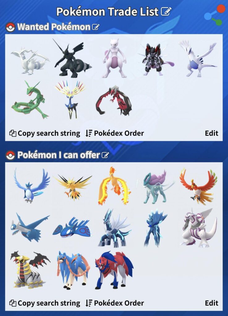 If you want to trade some pokemon !