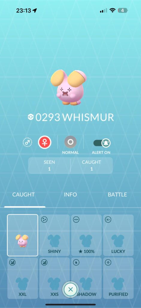 Finally found a whismur today!