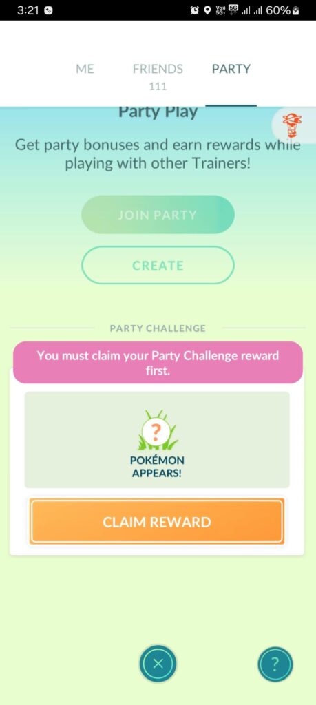 Need help with claiming party play reward.