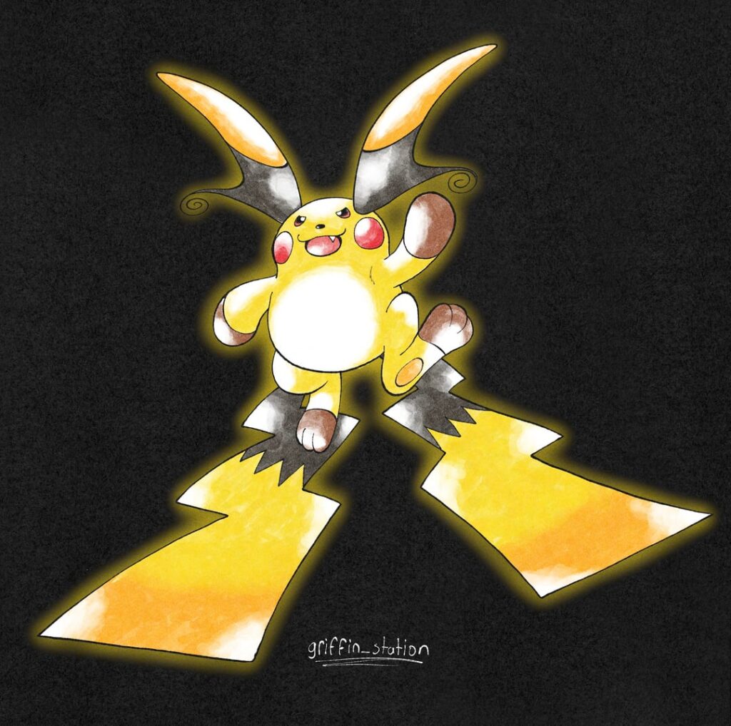 Mega Raichu X and Y in Sugamori's Old Artstyle (griffin_station)