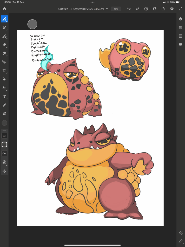 WIP for Pyribbit, Bombina & Explotoad 🔥🐸