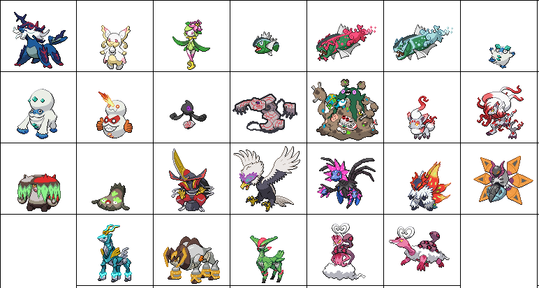 All Post-Teselia Pokémon to date (9/17/2025)
