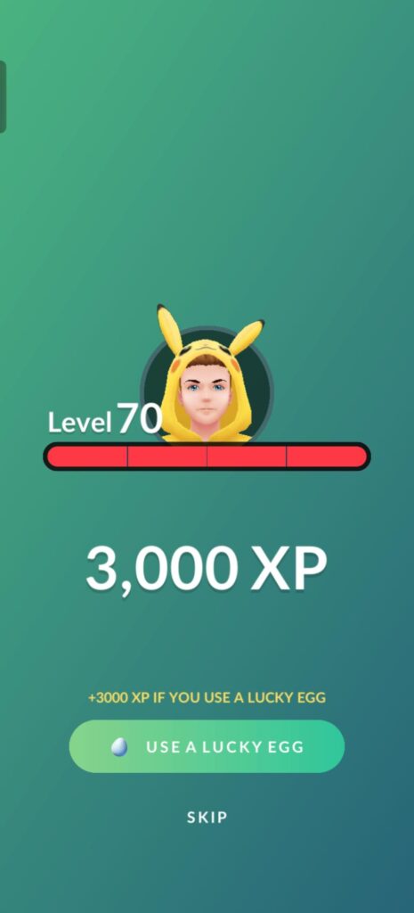 Weekly research breakthrough gives you option to use lucky egg for more XP