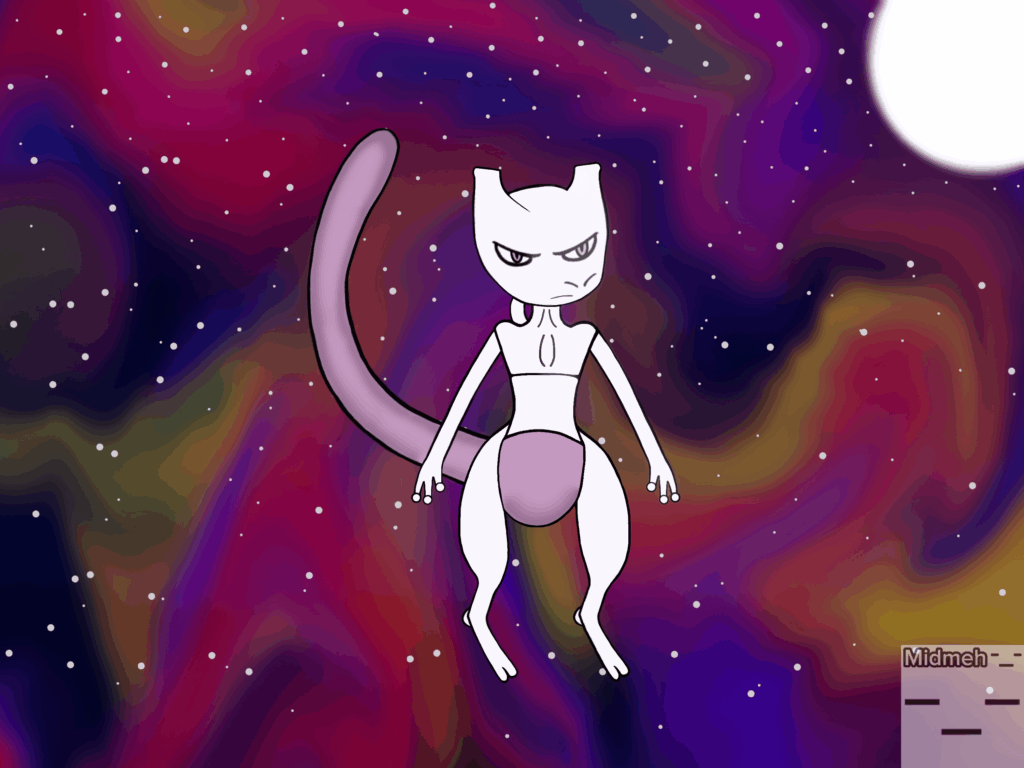 Abstract Mewtwo art I made