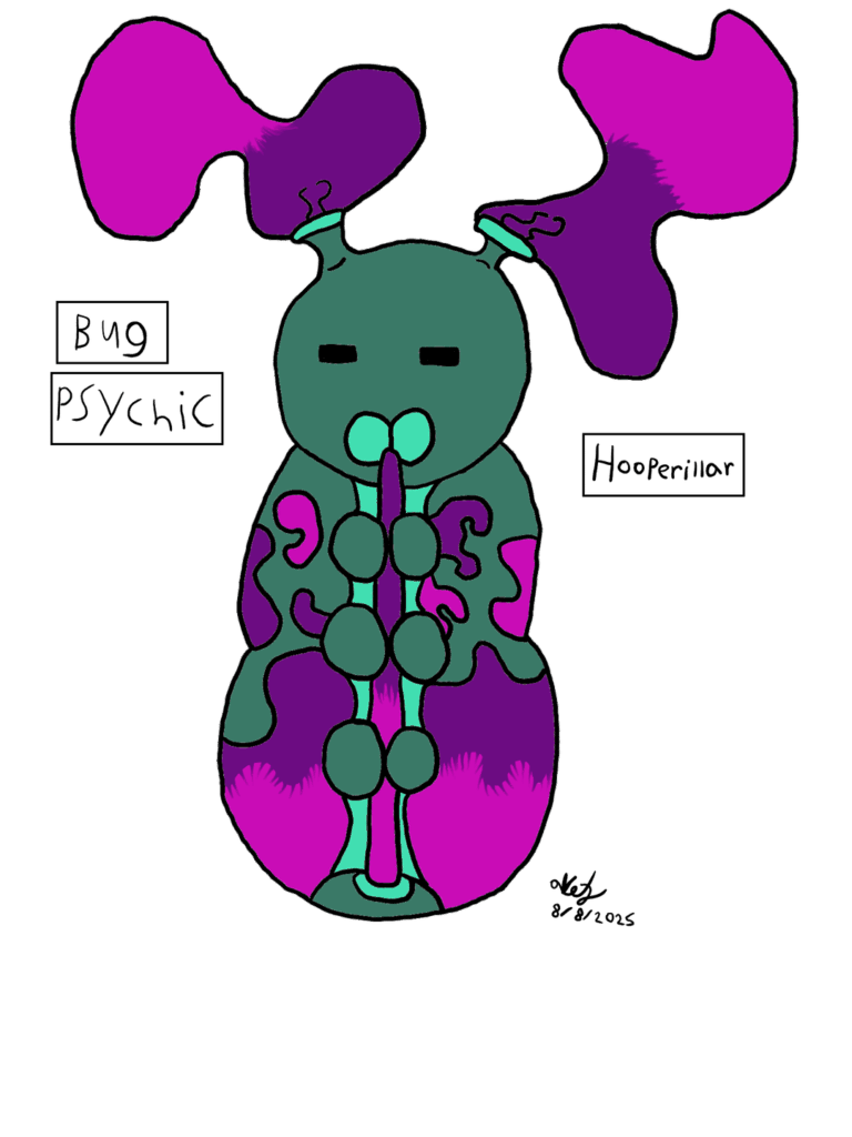 I finished my fakemon line based off the caterpillar from Alice in Wonderland. how did I do?