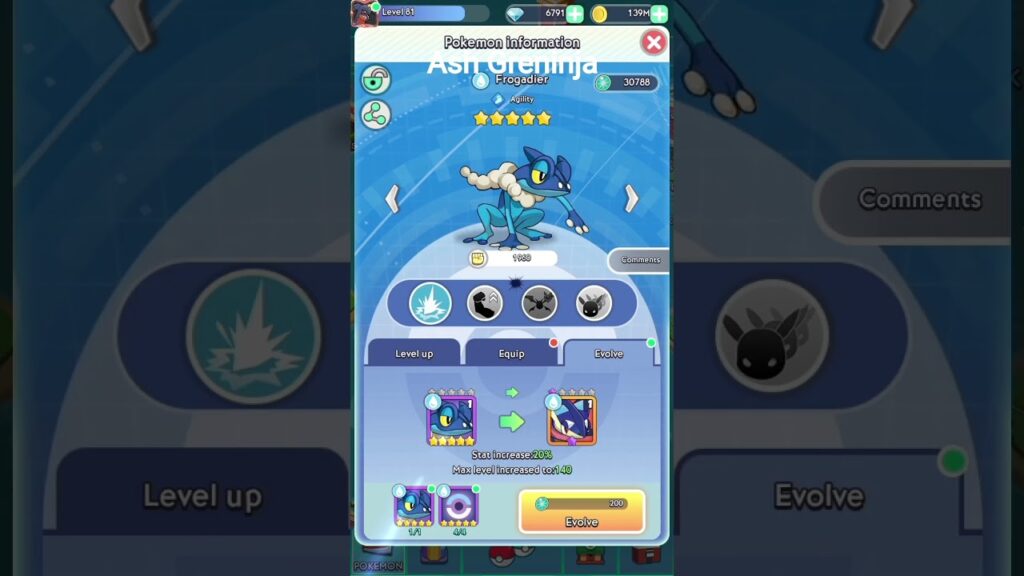 Evolving of Ash Greninja into 6 Star