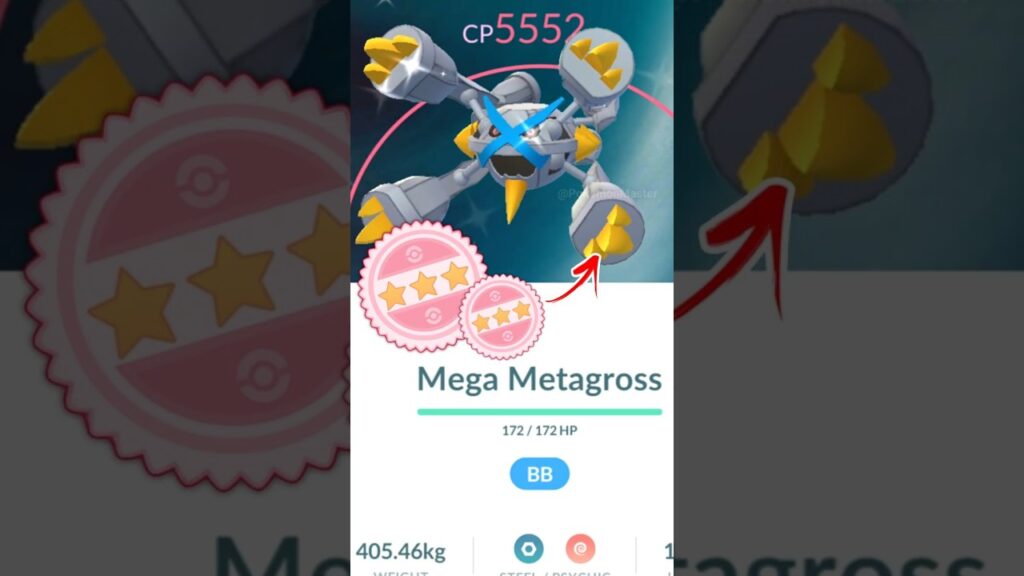 5552 Cp LvL 50 SHUNDO *MEGA METAGROSS* in Pokemon GO.