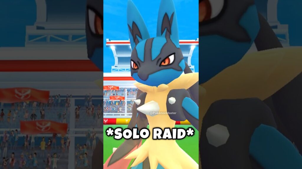 *SOLO* MEGA Lucario Raid with Primal Groudon in Pokemon GO.