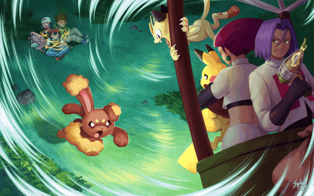 Title: ...Temo Ahogar de Amor (Pikachu rescue). Commissioned by me.