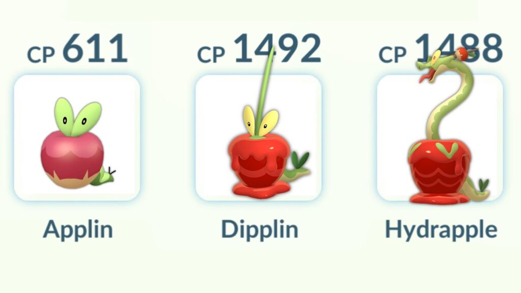 using (Applin, Dipplin, Hydrapple) Family in Pokemon GO.