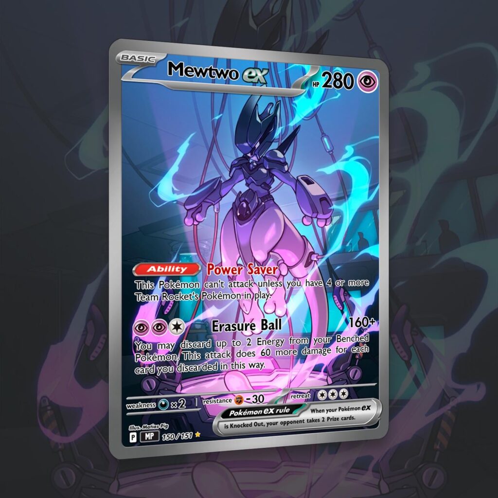 I always thought Mewtwo looked much better in his armor, so I had him illustrate a card with the armor from the 2000s movie.