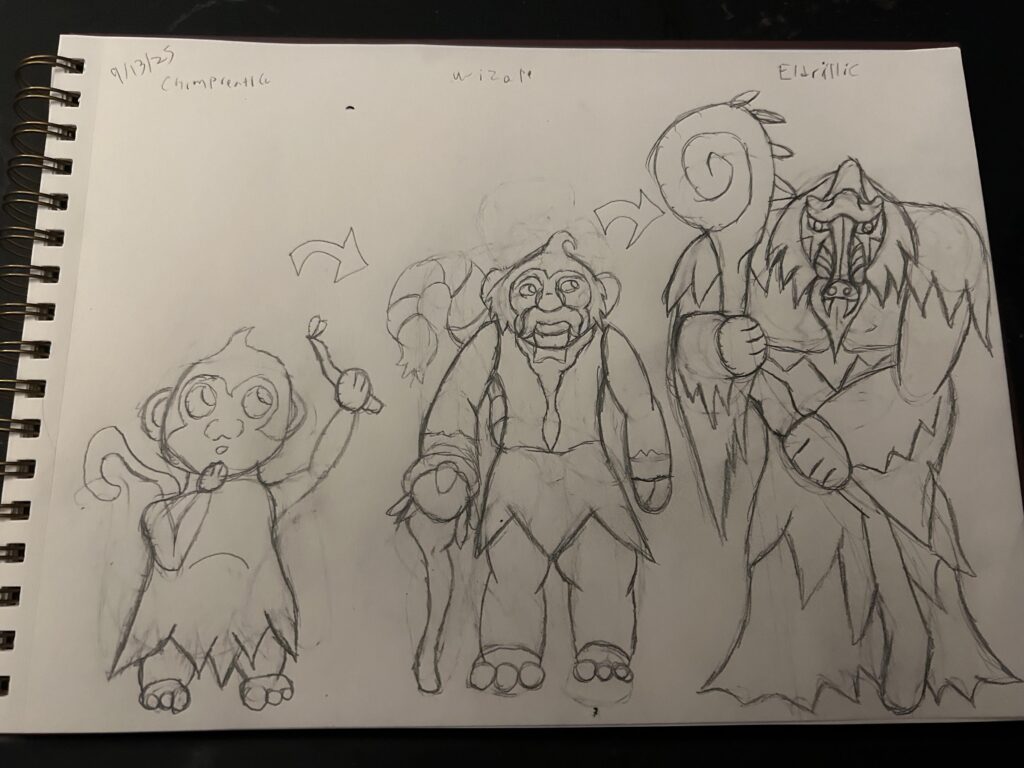 Magic monkey fakemon line