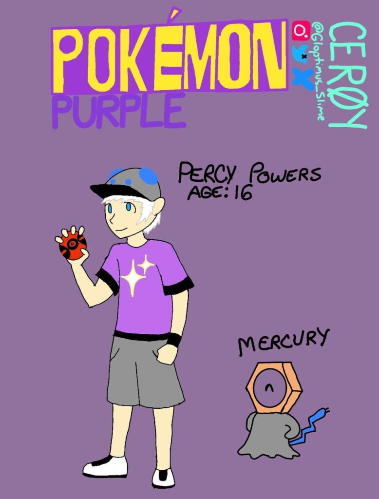 [OC] my trainer OC, his starter,and his starting lineup