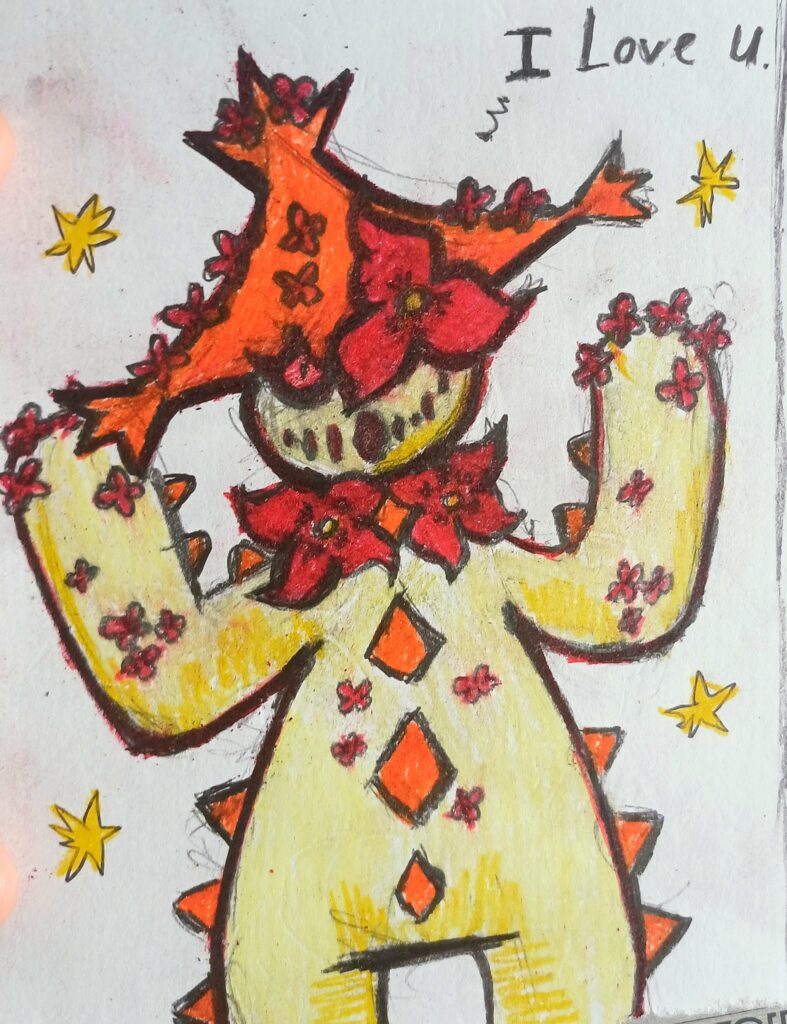 Decided to draw something for a spooky month. Its blooming shiny cacturne.