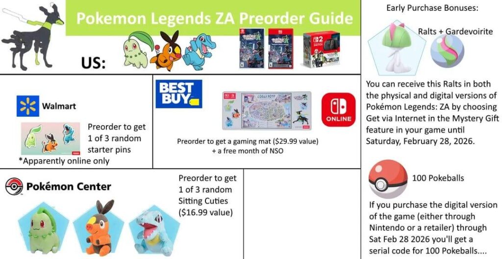 Where are you guys pre ordering Pokémon z-a at? seems we got options of bonuses!