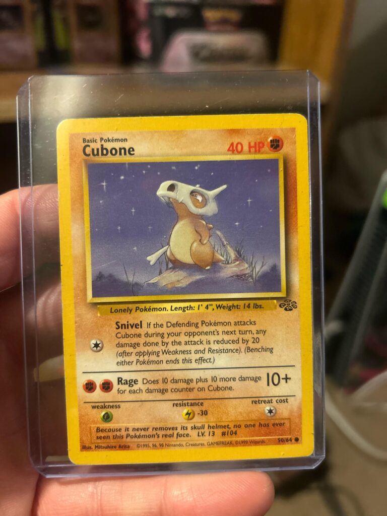 The saddest card ! Good ol pal cubone! 1st edition jungle .