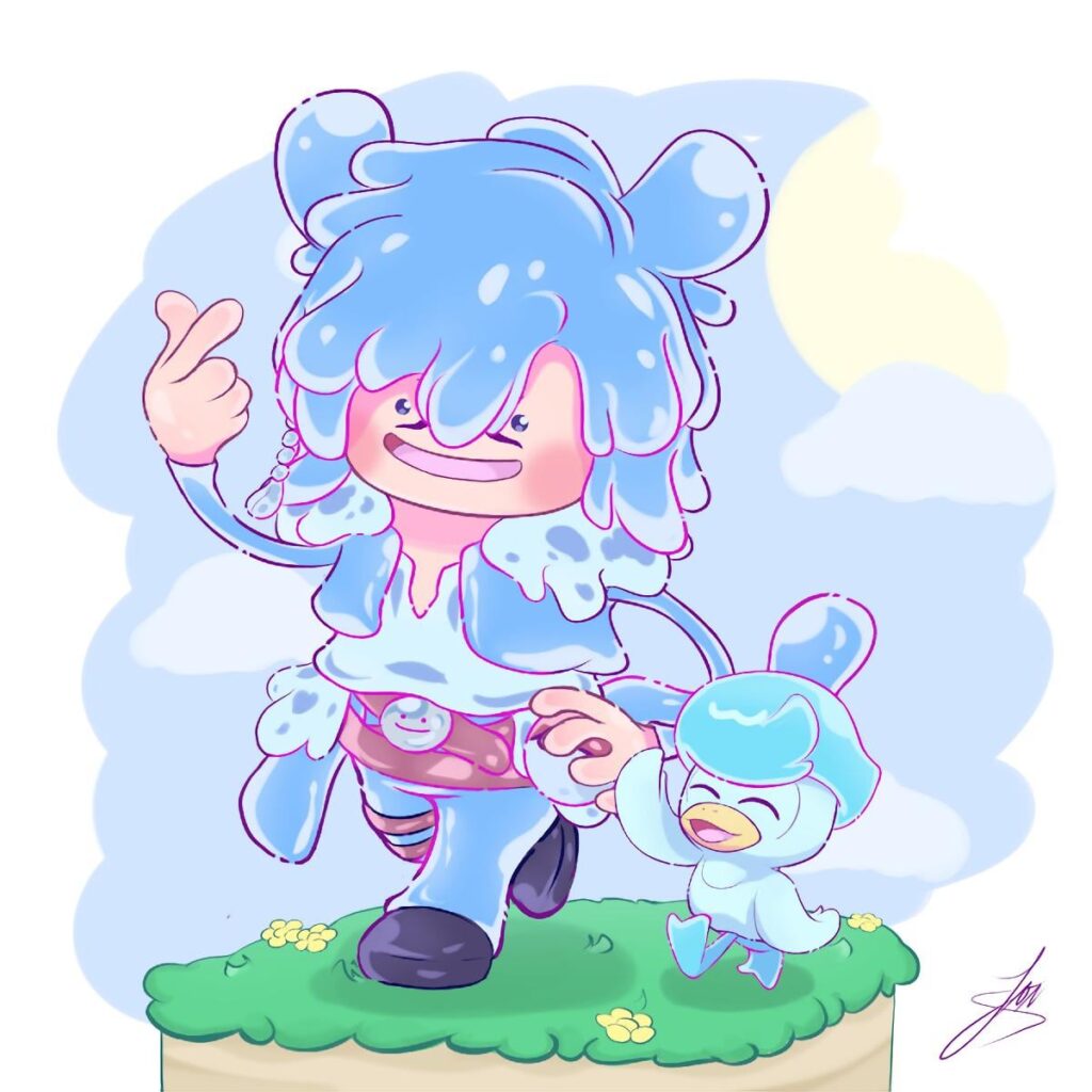 [OC] I made my miqo'te in Pokopia with his buddy 💙