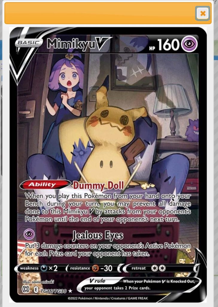 Why is she shocked? What is Mimikyu watching? Does anyone know the story of this card? Id love to know this 😍