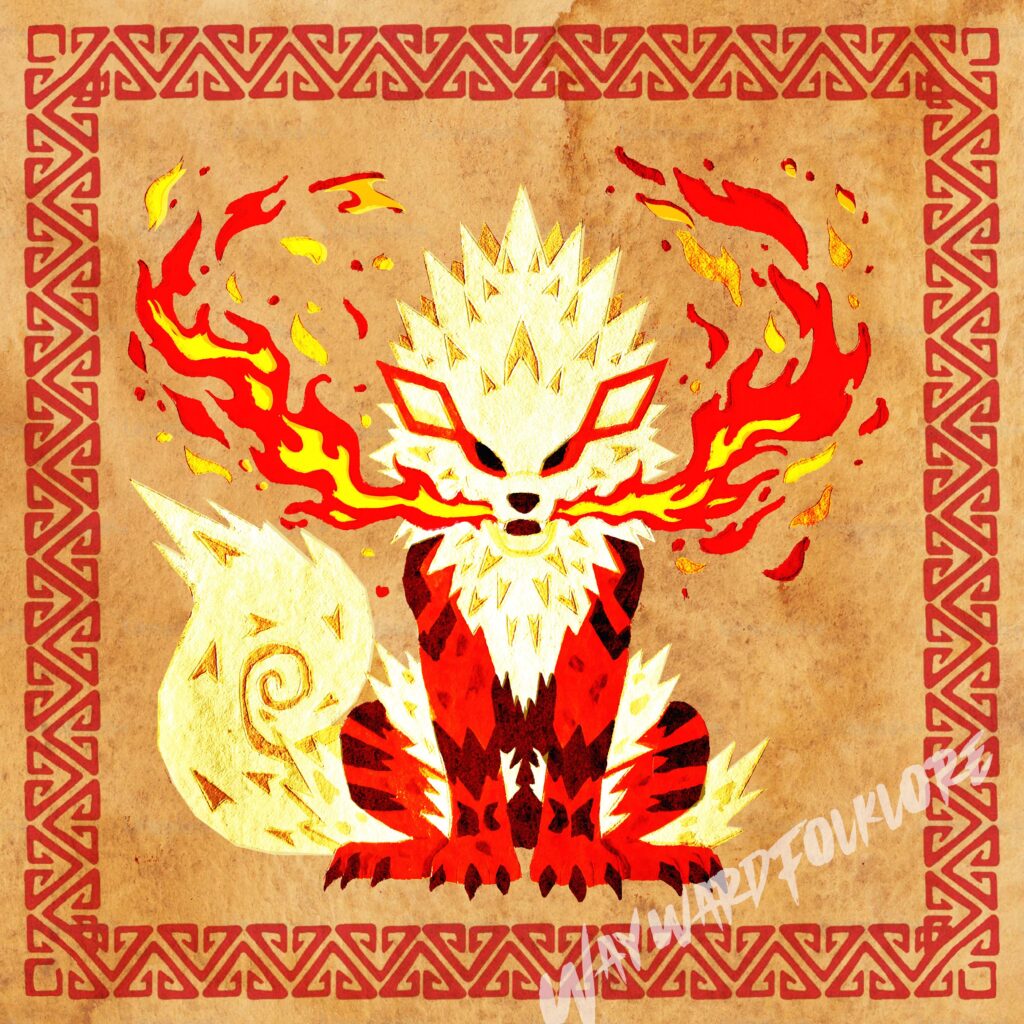 Monster Hunter/Pokemon cross over. The first part in a series I am working on. Hand painted on cotton paper, scanned and turned digital for future prints! [oc]