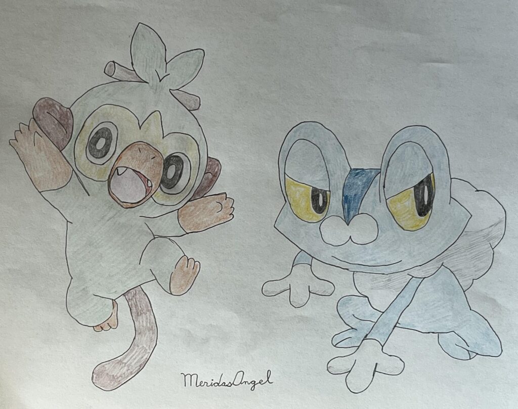 Grookey and Froakie (My Drawing)