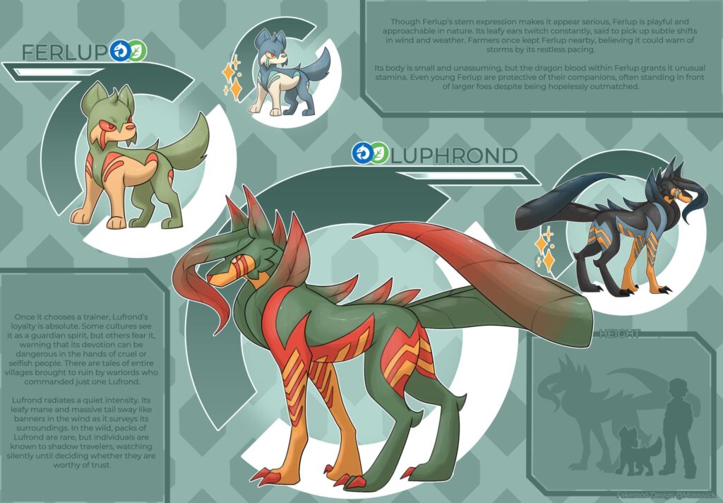 Ferlup > Luphrond [dragon/grass]
