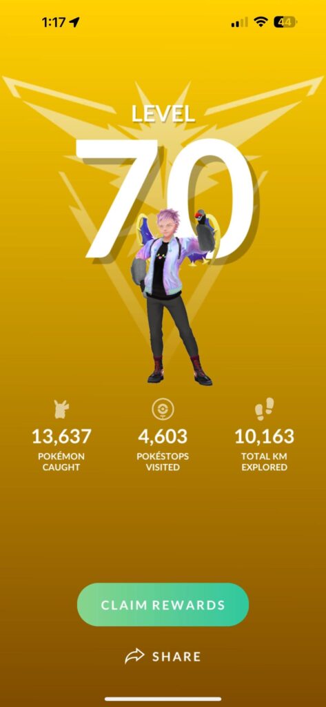 All of the rewards for hitting level 70