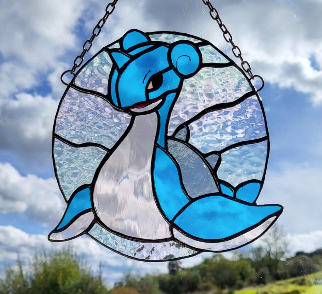 I made a stained glass Lapras & Dratini