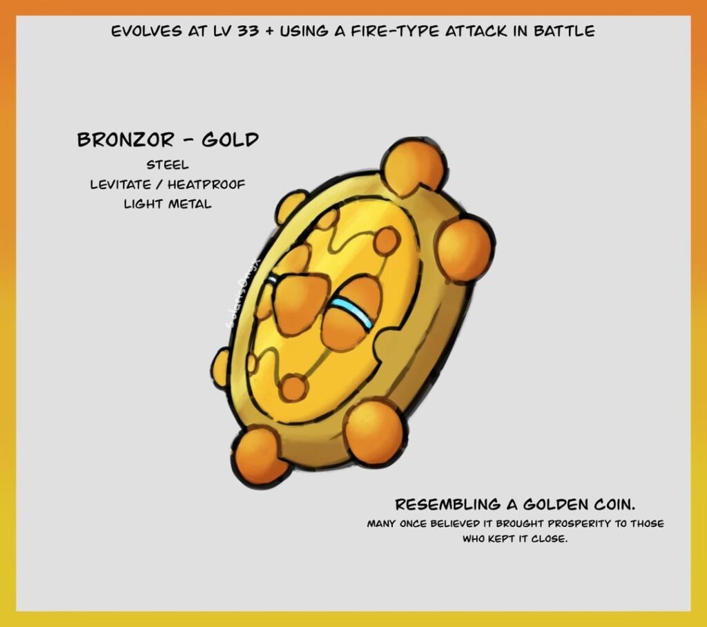 Gold Form of Bronzor and its new evolution