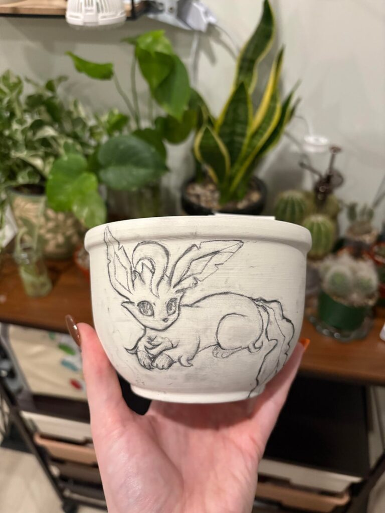 Stuck on this leafeon bowl,