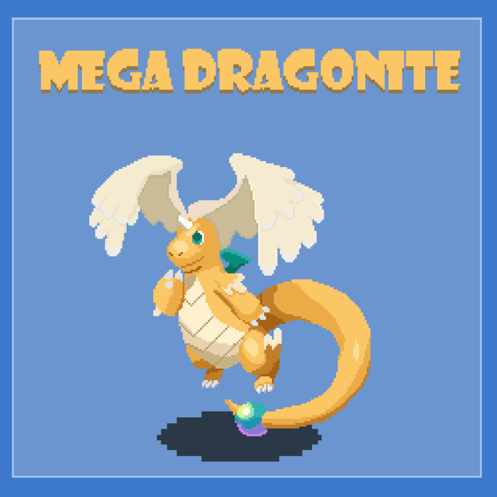 Did a quick Mega Dragonite animation in pixel art