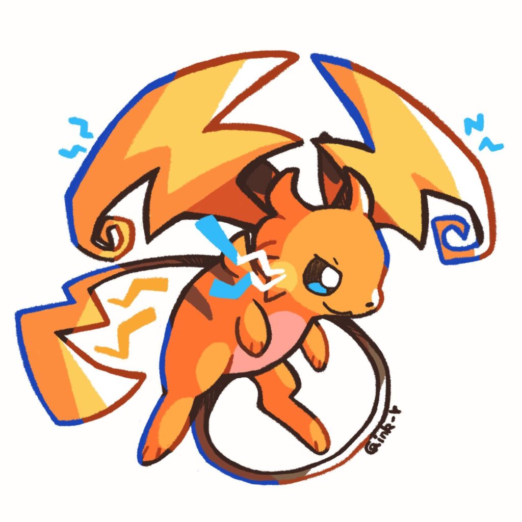 i really like mega raichu Y’s big thunderbolt ears ><