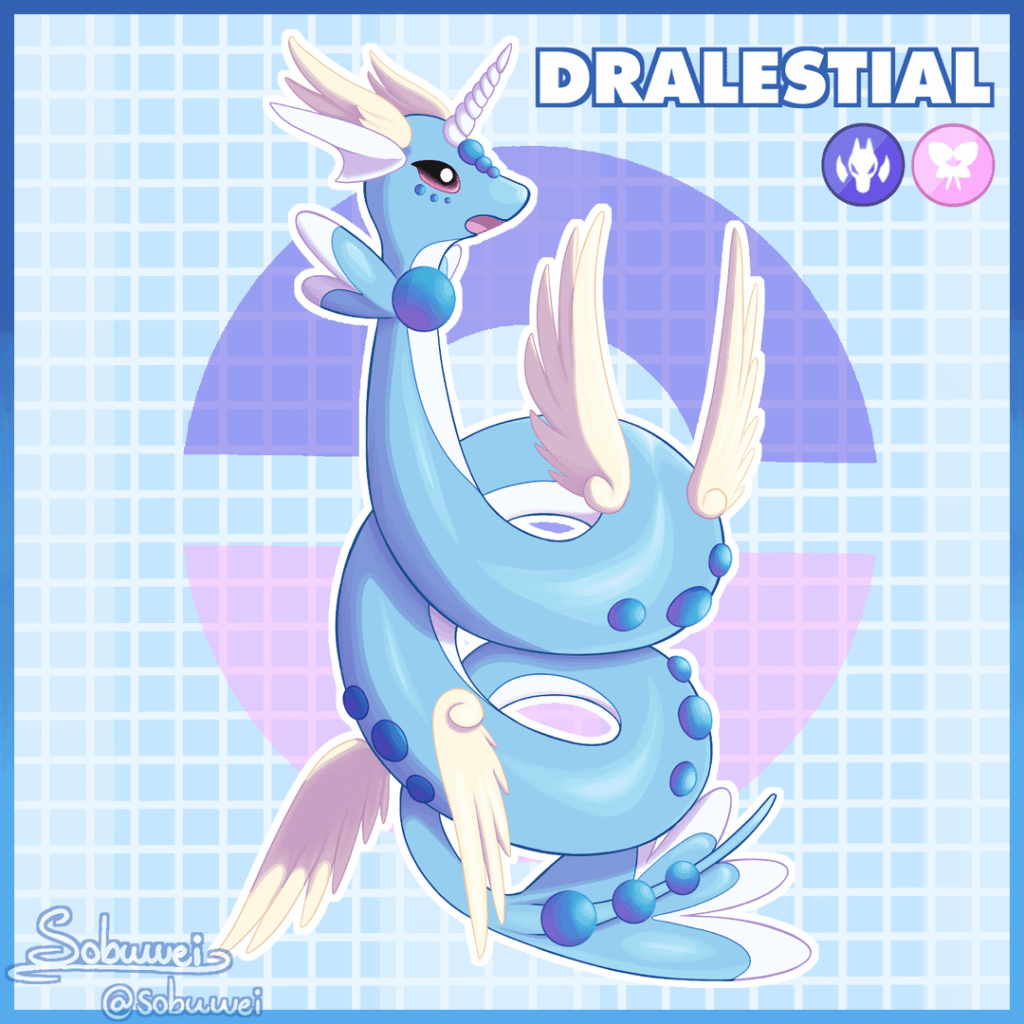 [OC] Dralestial, an alternative evolution for Dragonair! [FAKÉMON]