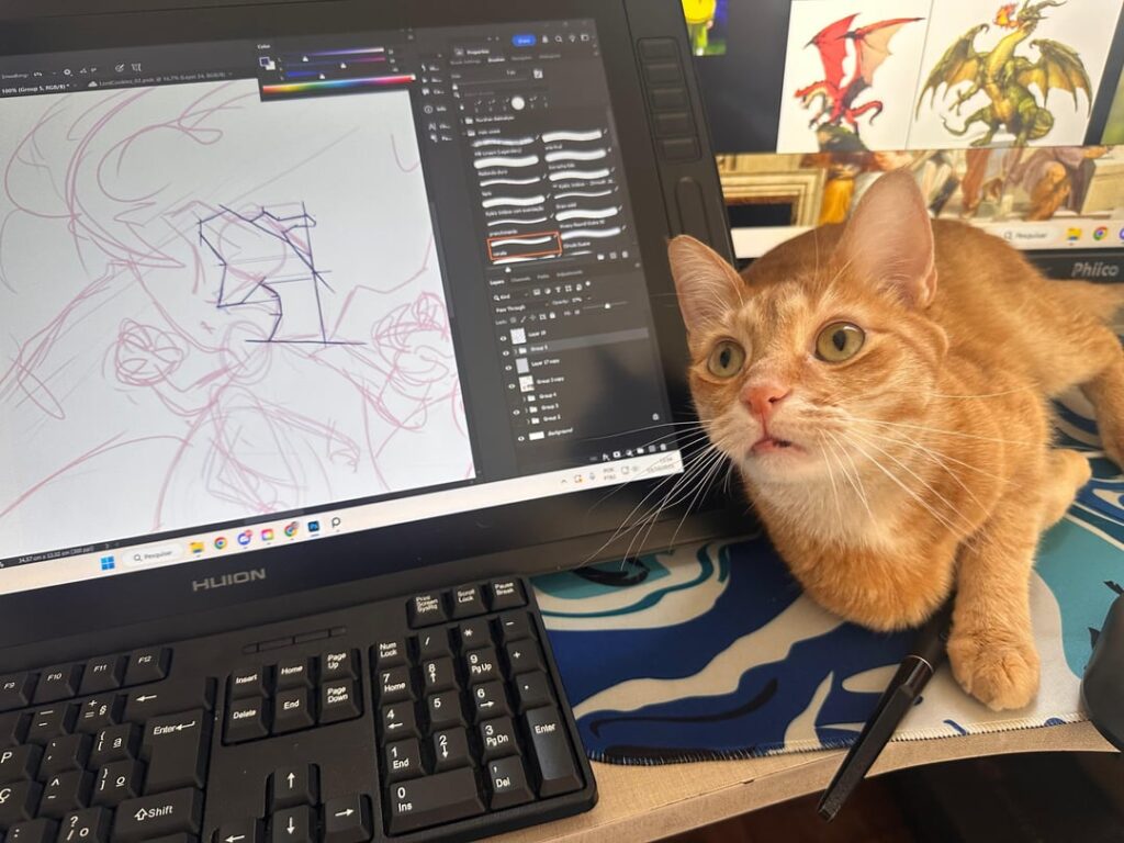 Drawing a Charizard along with my Pikachu