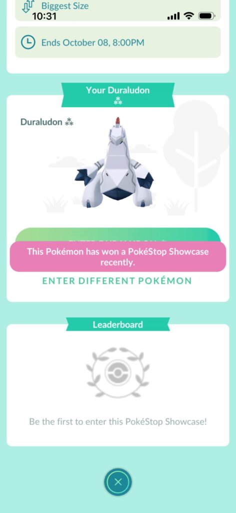 Showcase Pokemon limit