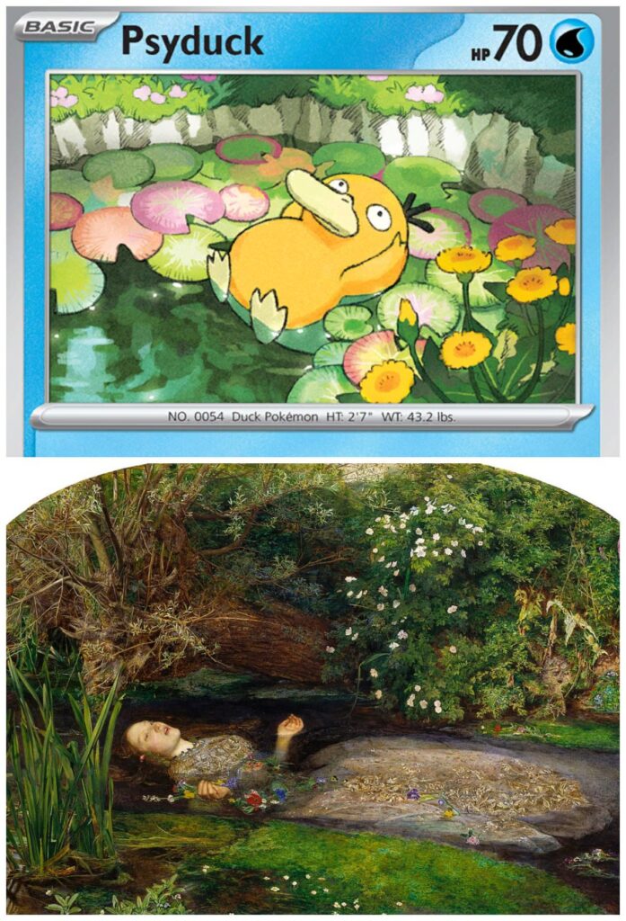 Psyduck (MEP promo 7) | Ophelia (Sir John Everett Millais, 1851)
