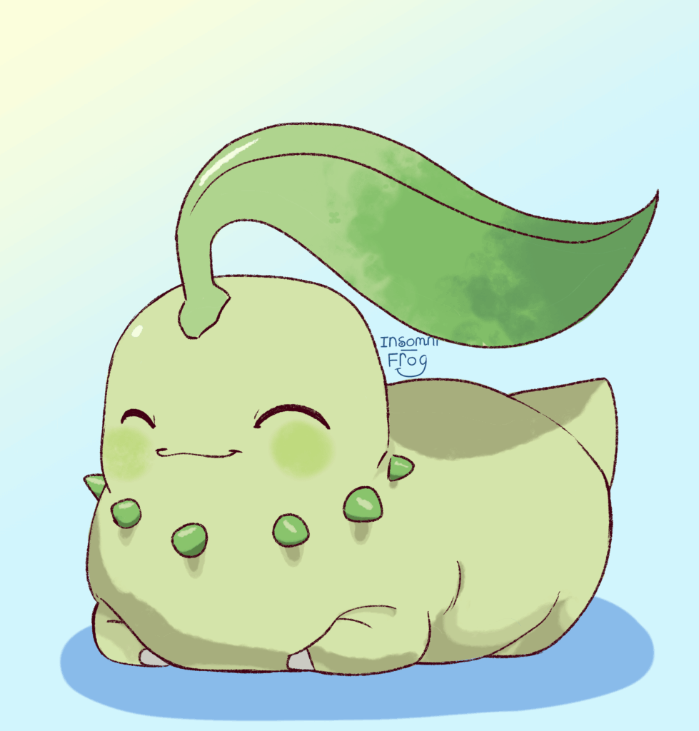 I drew Chikorita because legends ZA tomorrow (at least tomorrow for me) (OC)