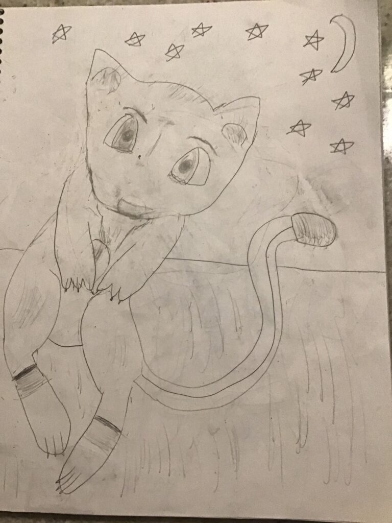 This is the first time I ever draw a Pokemon who is Mew.