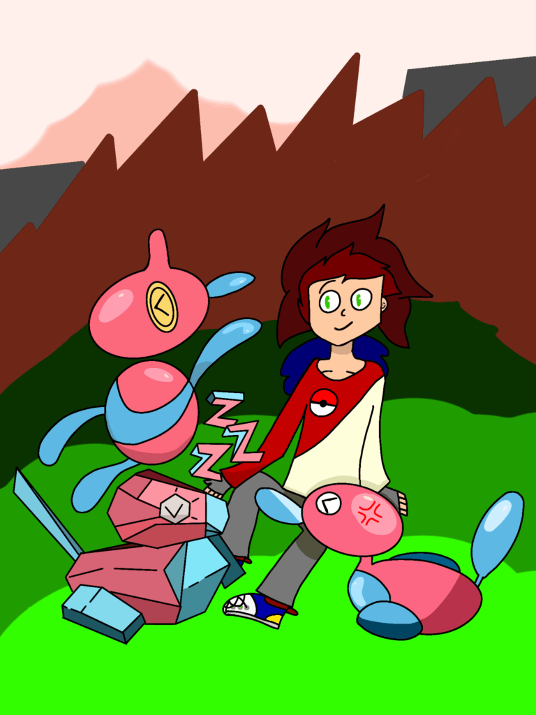 Porygon Evolutions Chilling with my OC. Except Pory2 is Jealous of PoryZ