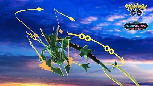 Mega Rayquaza descends from high in the sky for a Mega Raid Day!