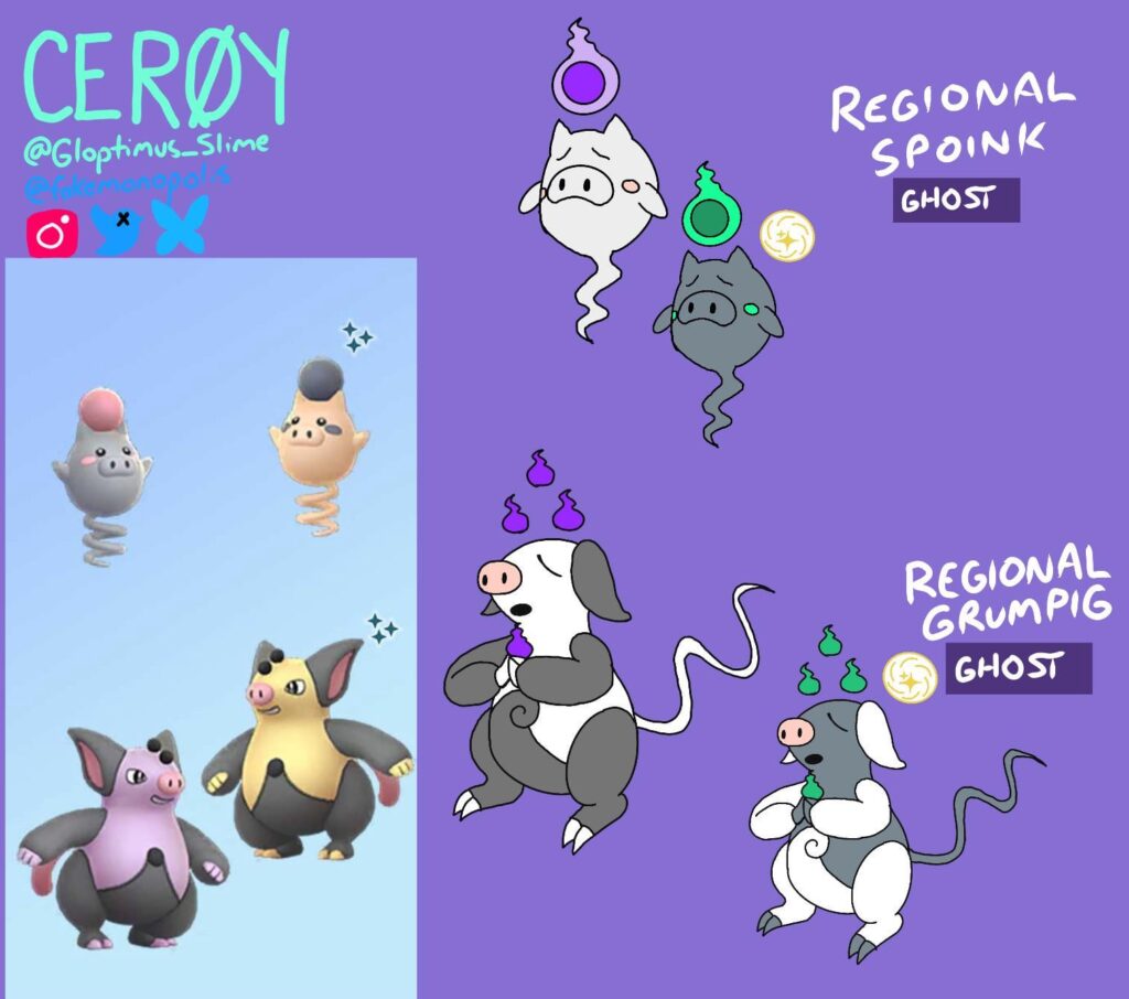 [OC] Regional Spoink & Grumpig