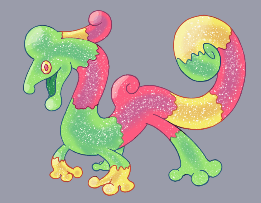 Gummy worm dragon (or perhaps a wyrm)