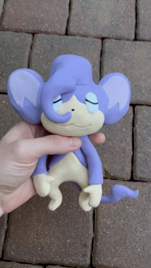I sculpted a ghost type elemental monkey Fakemon (by FakeMakeT)